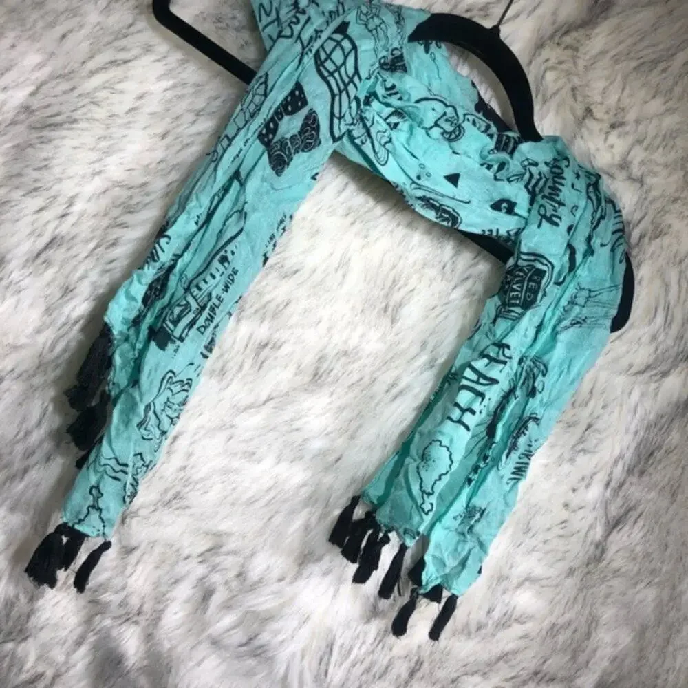Primitives by Kathy Light Blue Southern & Country Themed Scarf